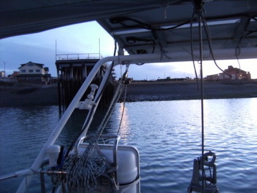 Du 1er mouillage vue Fondation, Jetée bois et Club Nautico.JPG